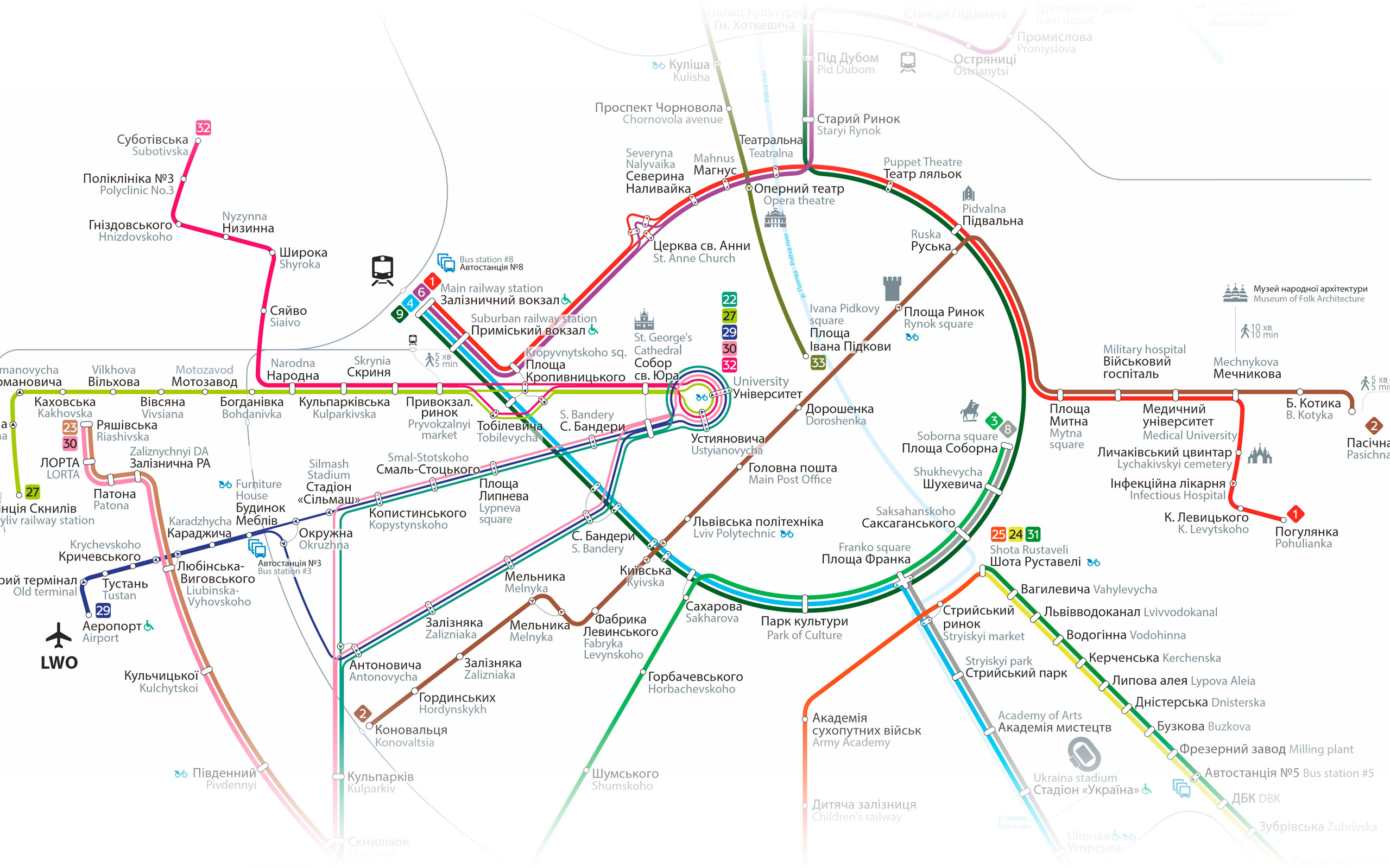 Tram and trolleybus network in Lviv